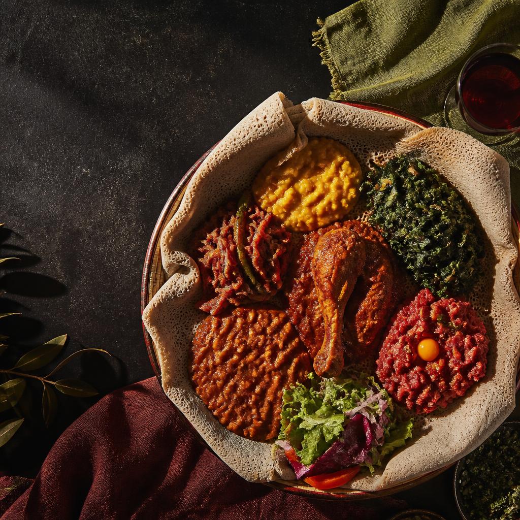 A generous Ethiopian and Eritrean platter at Enate